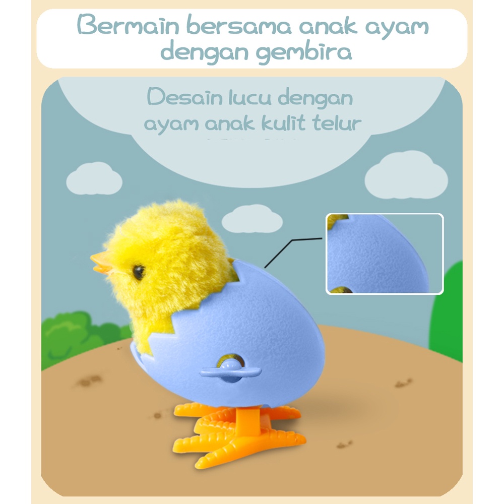 【Stok Baru】Mainan ayam anak kulit telur yang lucu Model ayam anak kulit telur berjalan otomatis