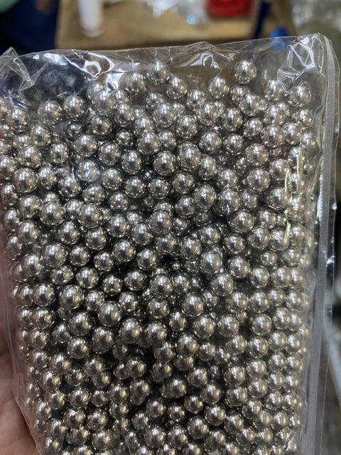 MUTIARA TEMBAK 6 MM SILVER CHROME KUALITAS AA PER 100 GRAM