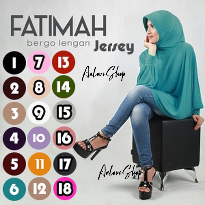 Hijab/Jilbab Fatimah Bergo Lengan Jersey