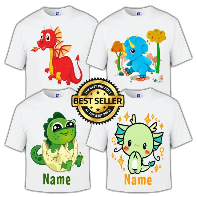 Kaos dino kaos ultah kaos couple keluarga gratis cetak nama