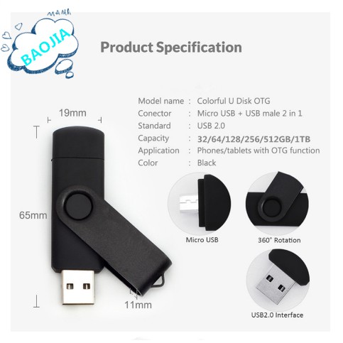 128GB 64GB 32GB USB flash disk OTG function for mobile Tablet PC