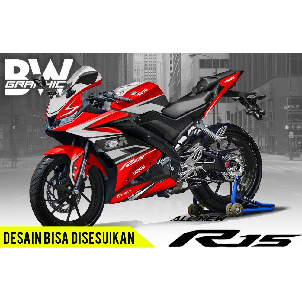 Jual PREMIUM QUALITY Modifikasi Striping Full Body R15 V3 GIVI Biru Stiker Indonesia Shopee Indonesia