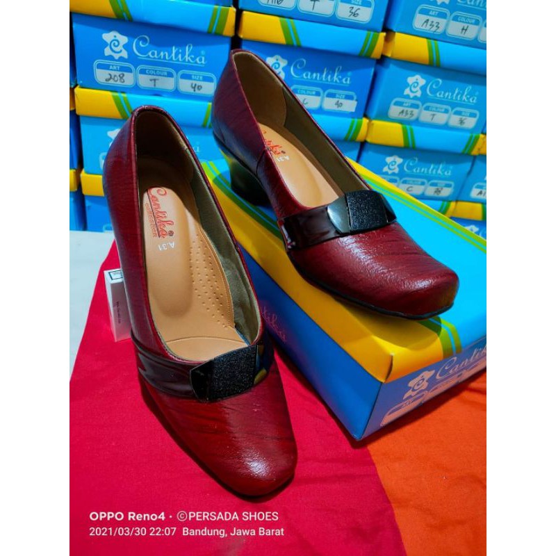 Sepatu Pantofel Kulit Wanita Cantika A31 ( Produksi Sendiri )