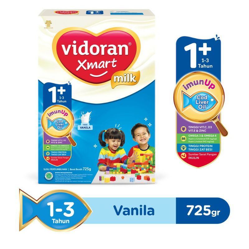 Vidoran Xmart 1+ Susu Formula 2X725gr (1450gr)