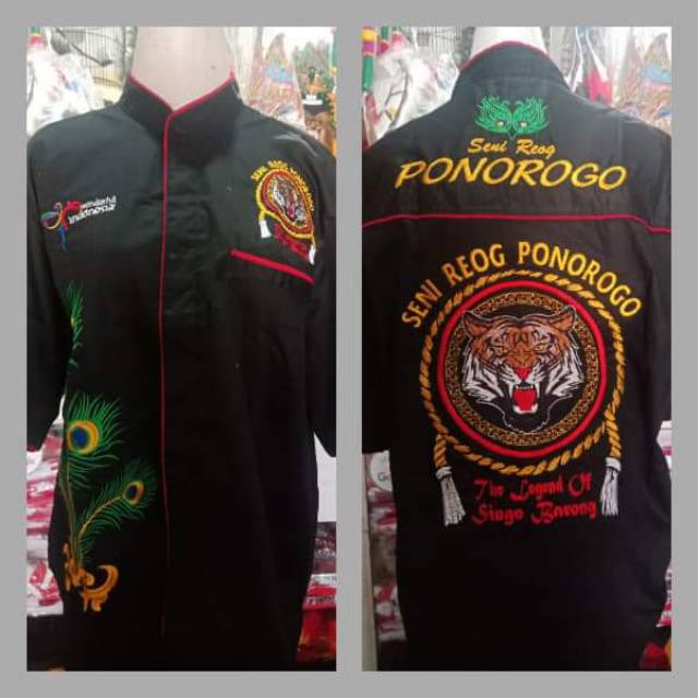 Baju reog. Baju warok. Baju Ponorogo. Baju bordir. Baju murah. Hem bordir. Hem reog. Hem warok