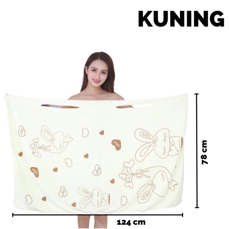 Baju Handuk Mandi Karakter Wearable Towel Kimono Multifungsi