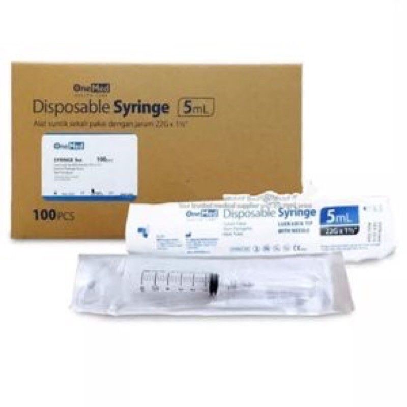 Spuit 5cc onemed /spuit 5ml onemed / syringe 5cc / syringe 5ml (eceran)