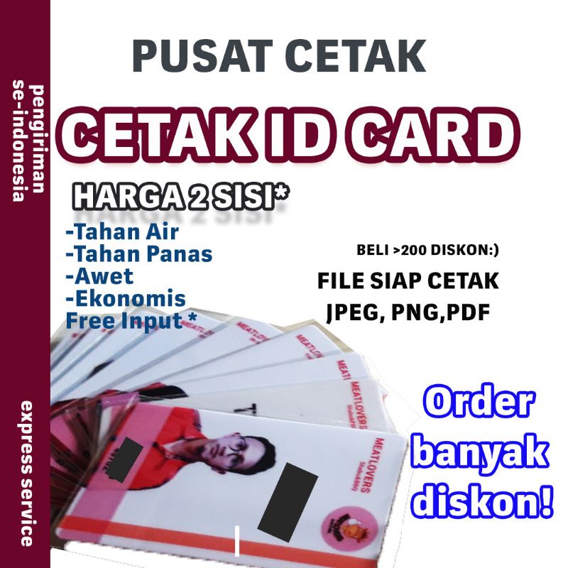 

Cetak Id Card Member PVC member Card custom Card Kartu Pelajar - 2 sisi
