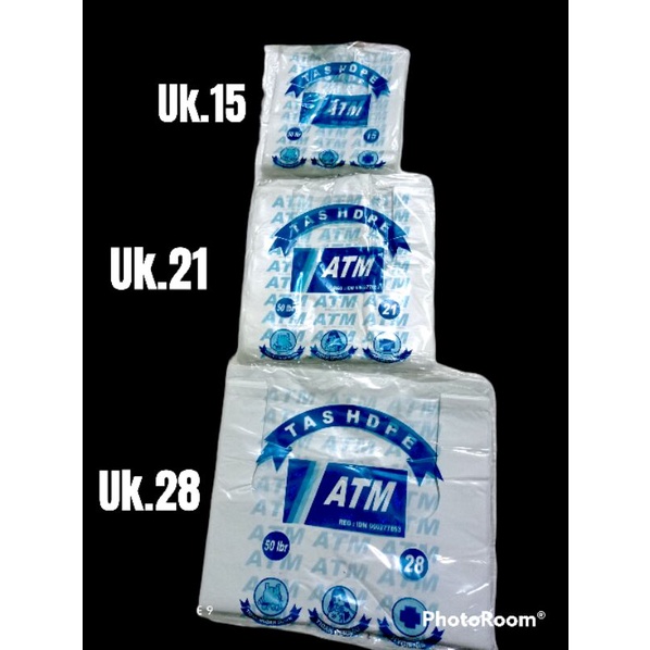 tas plastik ukuran 15 21 28 || kresek putih tebal 03 || kresek ATM