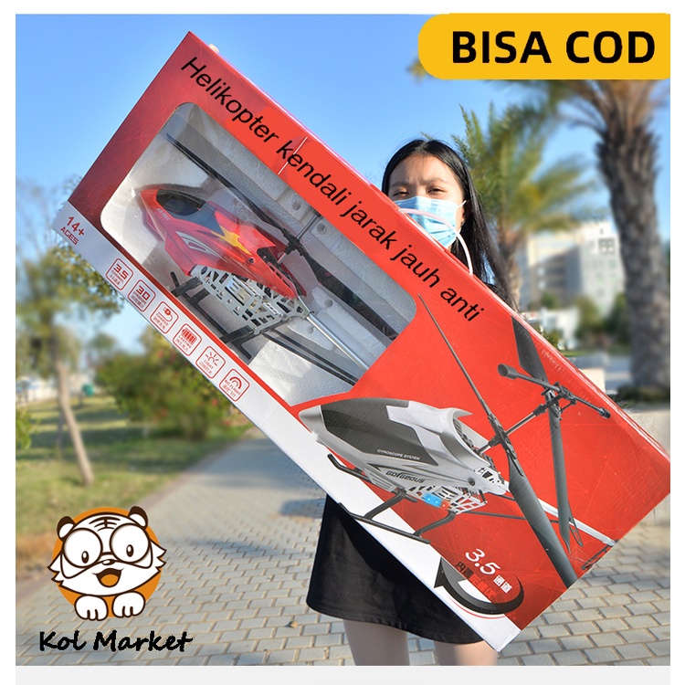 NEW- KOLMARKET BESAR REMOTE CONTROL 50 CM BAHAN PADUAN HELIKOPTER REMOTE CONTROL DENGAN GYRO MAINAN