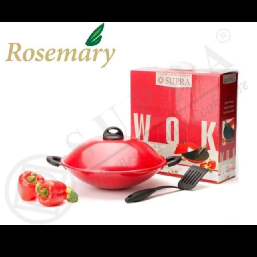 Penggorengan SUPRA Rosemary Wok 36cm+LID/Wajan Supra 36cm+Tutup+Spatula