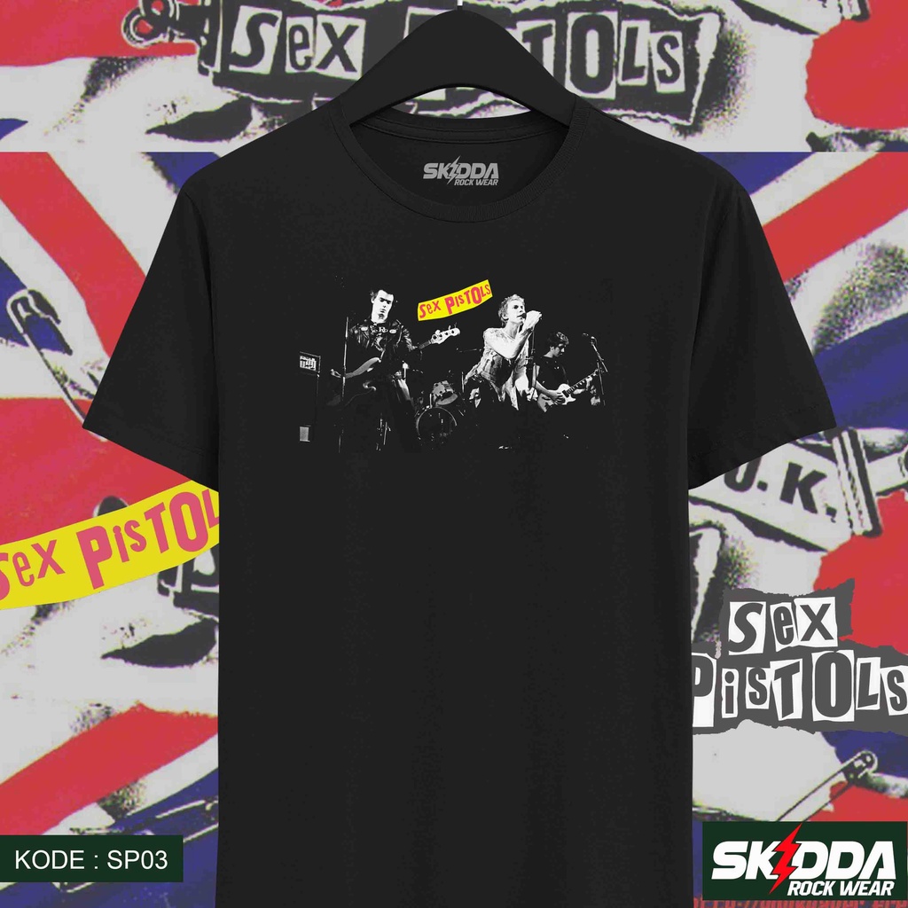 T Shirt Kaos Band Rock SEX PISTOLS – SP03 - Premium Black NSA