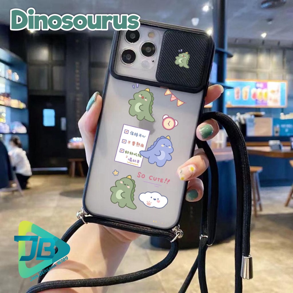 SOFTCASE SLINGCASE SLIDE PELINDUNG KAMERA DINOSAURUS SAMSUNG OPPO VIVO REALME IPHONE XIAOMI ALL TYPE JB4945