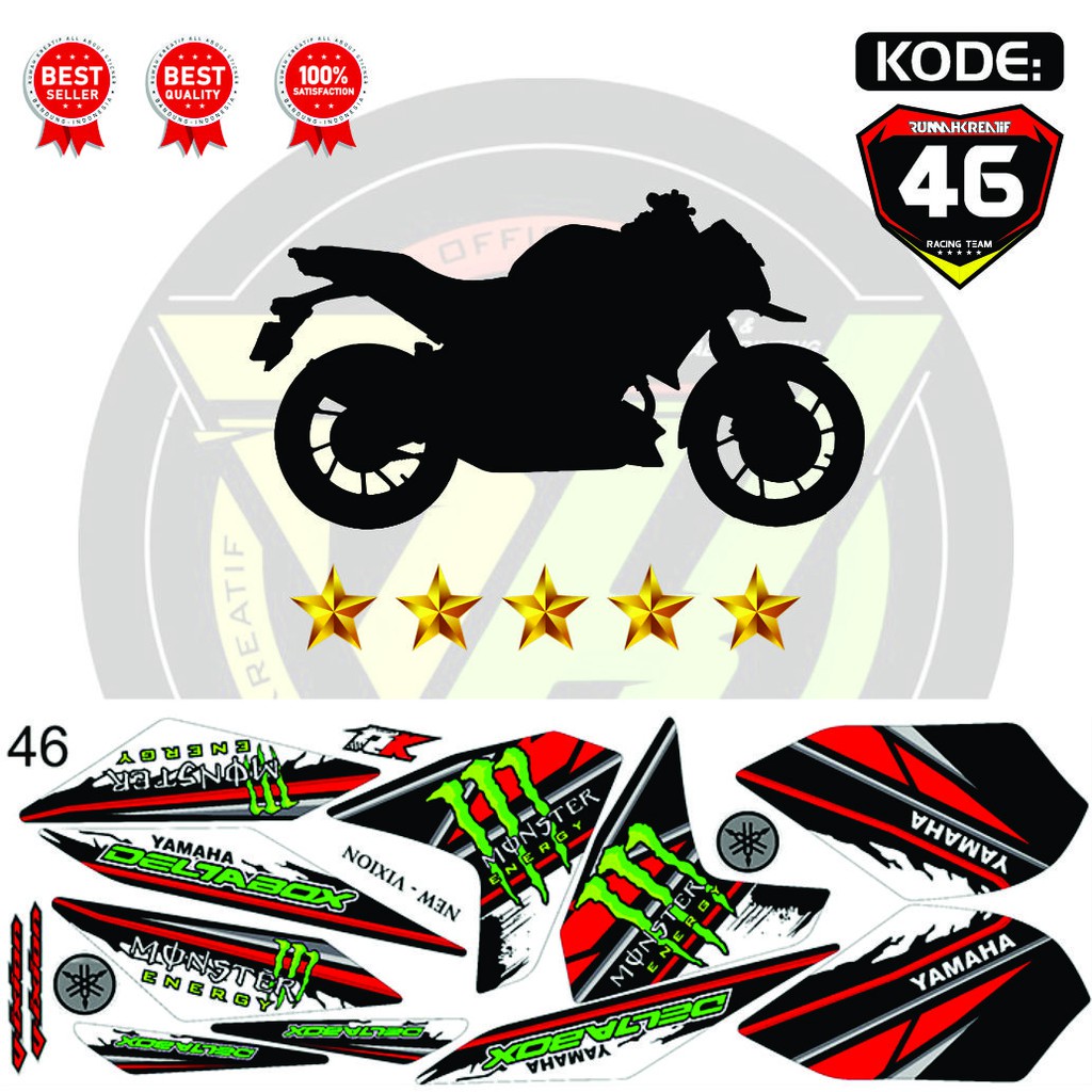 VIXION NEW 2013 LIGH (Vixion New 2013-2016 NVL) STRIPING VARIASI YAMAHA RK-F