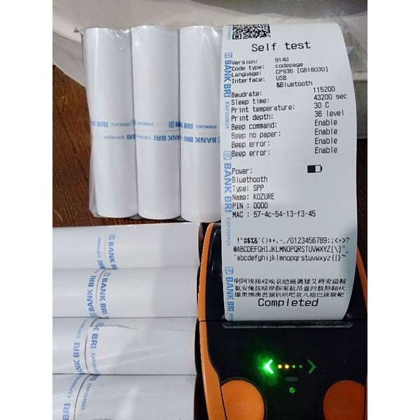 KERTAS THERMAL LOGO BANK BRI 58X30/57X30