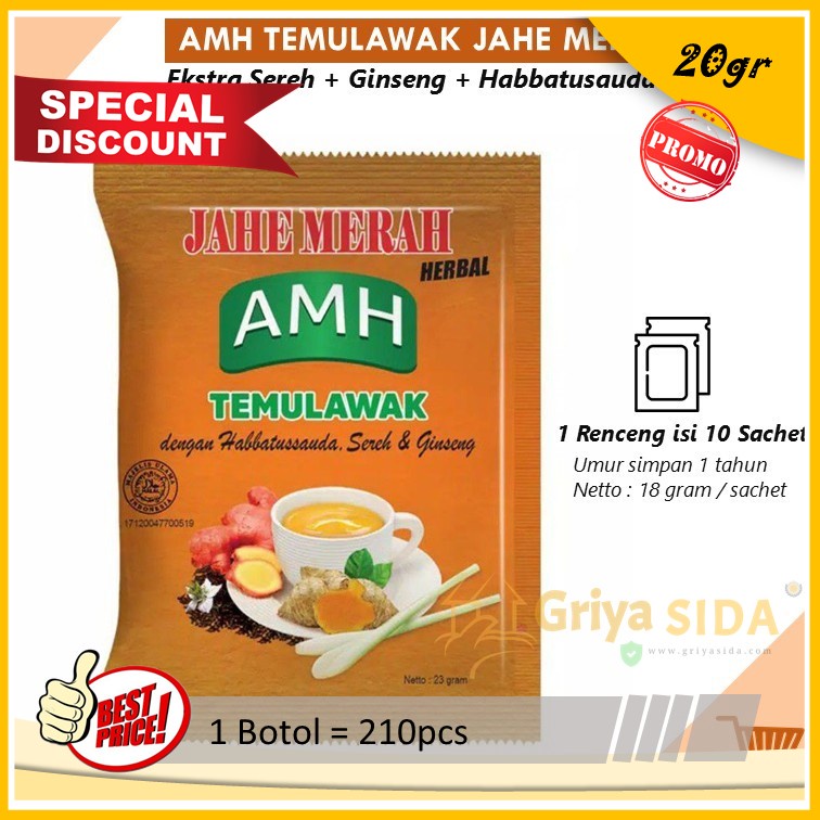 Minuman Traditional Jahe Merah AMH Amanah Super AMH Temulawak Harga Grosir