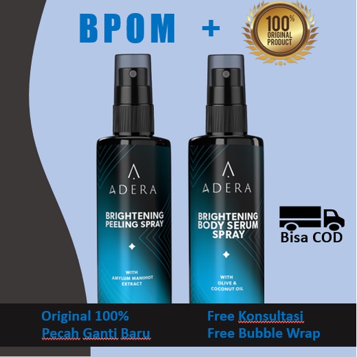 [PAKET HEMAT] Adera Peeling & Body Serum Spray Lotion Glowing Brightening 100 % Original