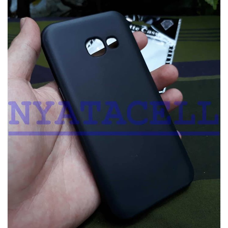 PROMO MURAH Case Matte Samsung A3 2017 Soft Black Anti Minyak Softcase Jelly A320   Hitam