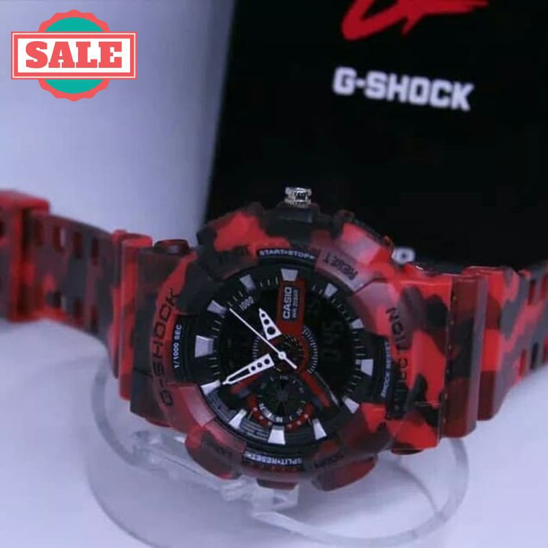 Murah JAM TANGAN PRIA G SHOCK ARMY BLACK RED