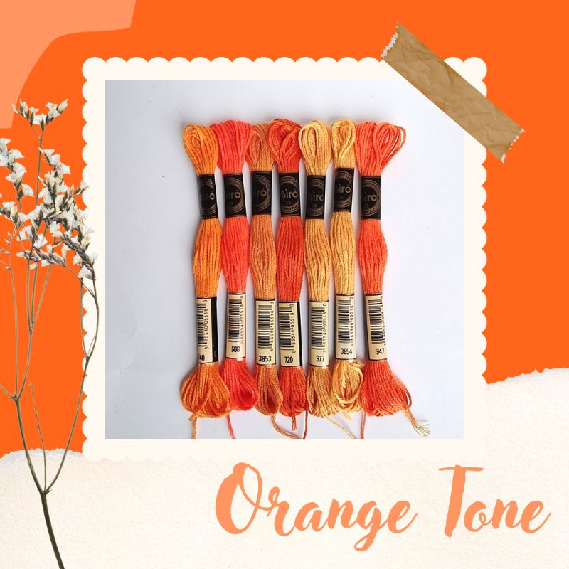 Benang Sulam AIRO - Embroidery Thread - ORANGE