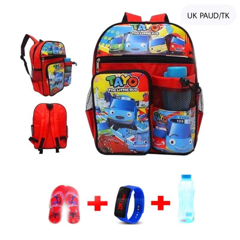 TAS RANSEL ANAK TK/PAUD FREE SENDAL JAM DAN BOTOL MINUM