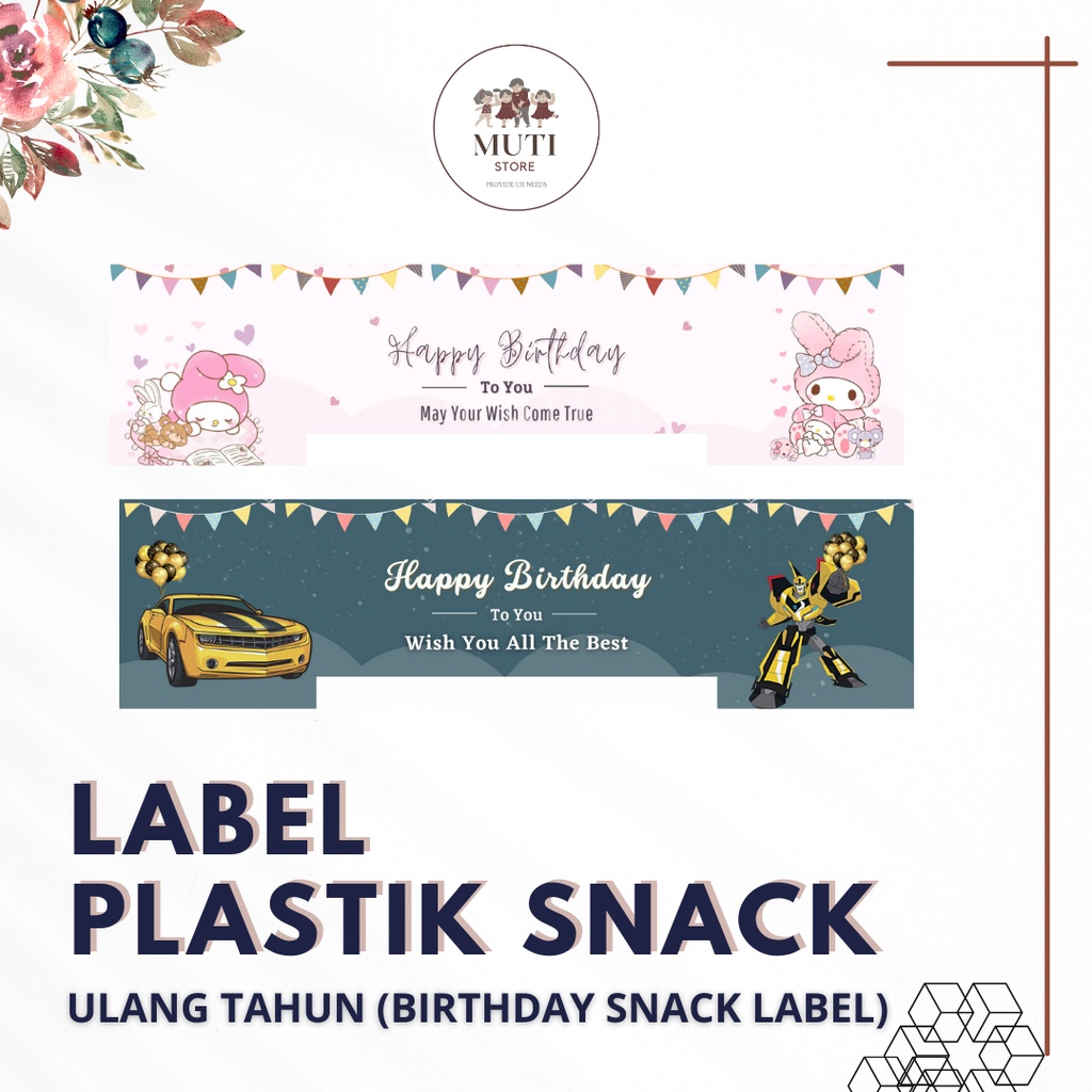 

☀️ Mutistore - 10 Pcs Label Plastik Snack Ulang Tahun + TALI PLINTIR | Ultah | Lebaran | Gantungan Plastik | Motif Cowok dan Cewek