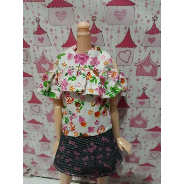 baju sabrina dan rok barbie  & baju barbie & rok barbie & new