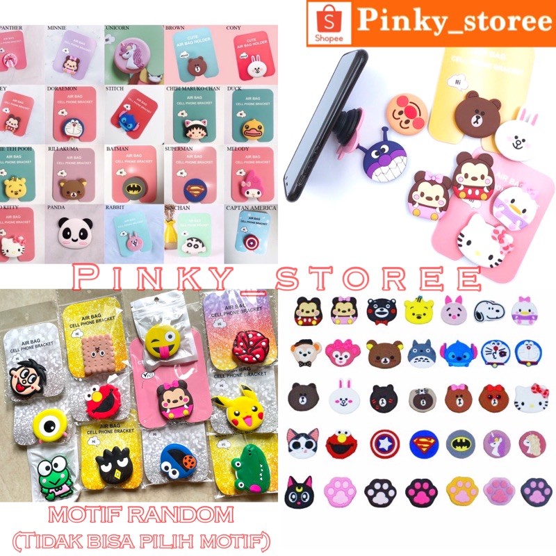 POPSOCKET 3D KARAKTER KARTUN / GRIPTOK 3D PHONE HOLDER / POPSOCKET MOTIF CARTOON / PHONE HOLDER PVC/ CARTOON GRIPTOK 3D/PHONE HOLDER PVC/POPSOCKET HP 3D/POP SOCKET/DORAEMON/CAT/AVENGER/PANDA/RING/ELMO