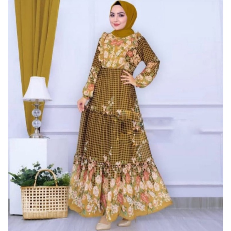 Gamis Cerruty Baby Doll Premium/Gamis Wanita/Gamis Muslimah/Gamis Cantik/Baju gamis Muslim/Fashion M