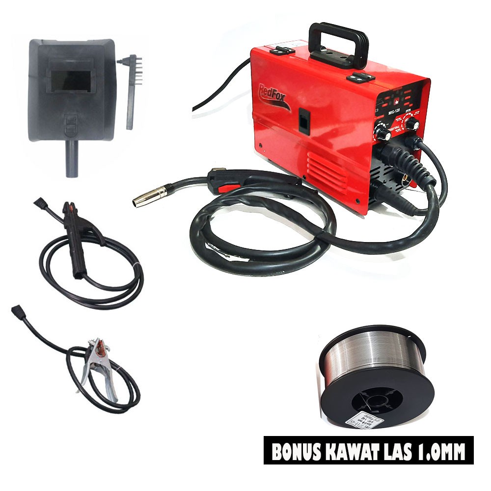 Mesin Las MIG 120 A CO2 Tanpa Gas Welding MIG GASLESS - Mesin Las MIG 120T Redfox