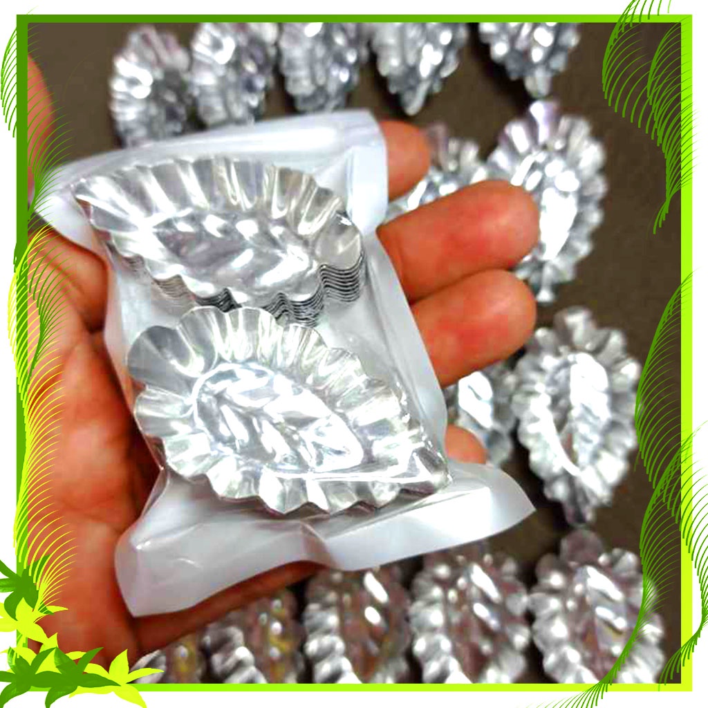 Cetakan Nastar Daun / Cetakan Kue Nastar Motif Daun Aluminium Isi 20 Pcs