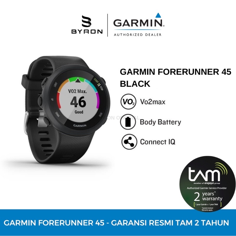 GARMIN Forerunner 45 Running Smartwatch Garmin Connect - Garansi Resmi TAM 2 Tahun