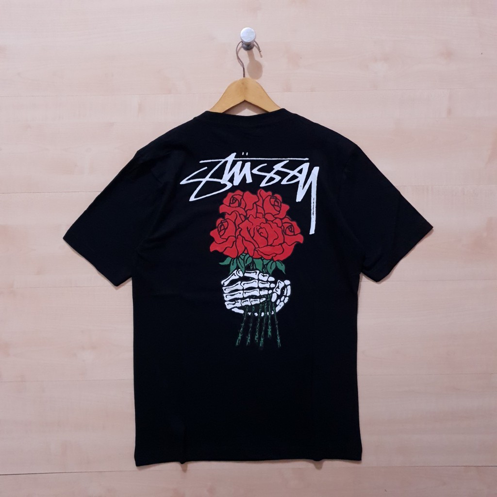 Kaos T-Shirt Stussy Bucket Rose Black