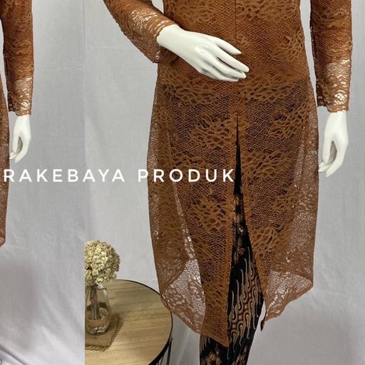 Kebaya Brokat Modern Model Tunik Kerah Sanghai Kebaya Wisuda Terbaru