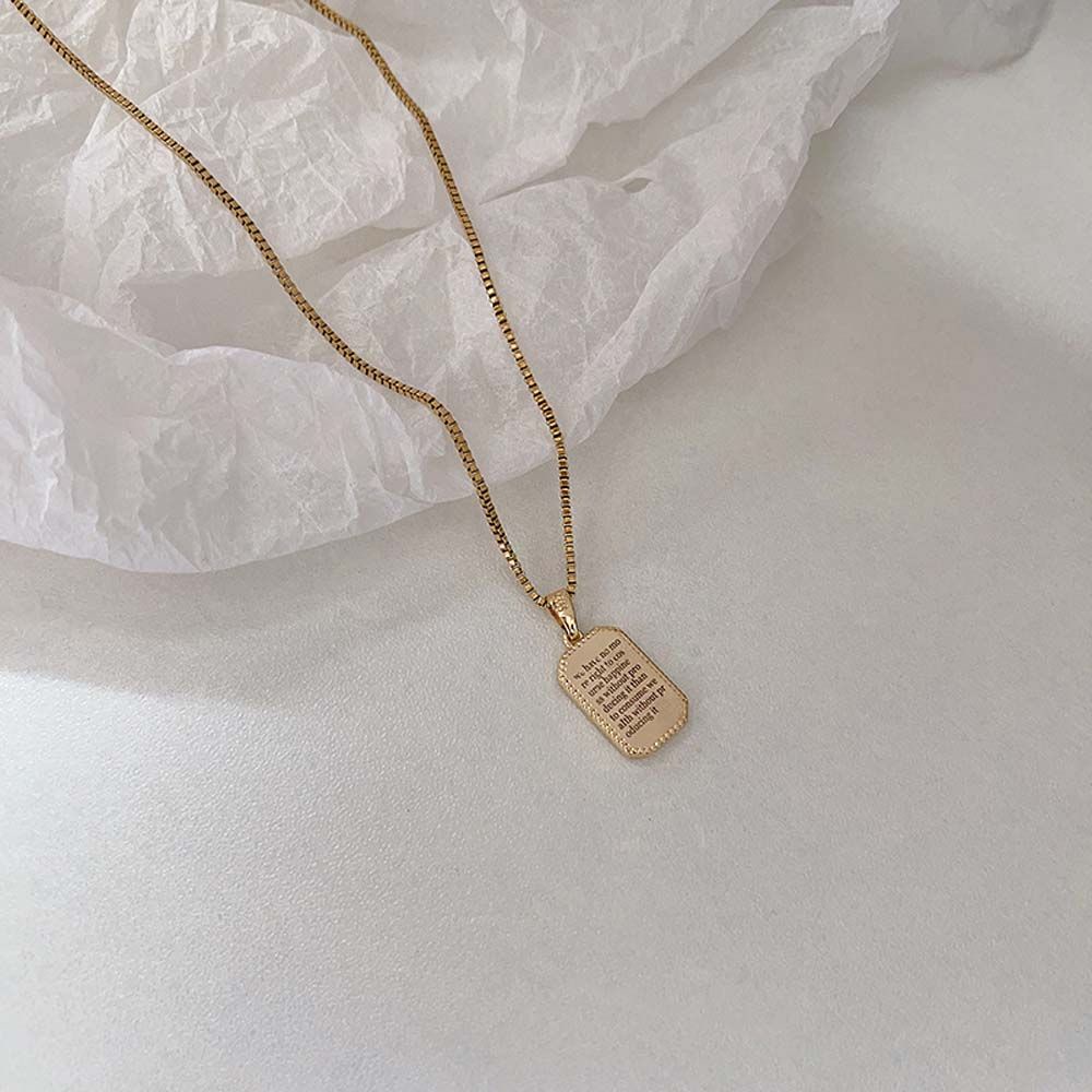 Needway  Geometric Clavicle Chain Simple Alloy Women Necklace Trendy Korean Personality Square Temperament Girls Fashion Jewelry/Multicolor