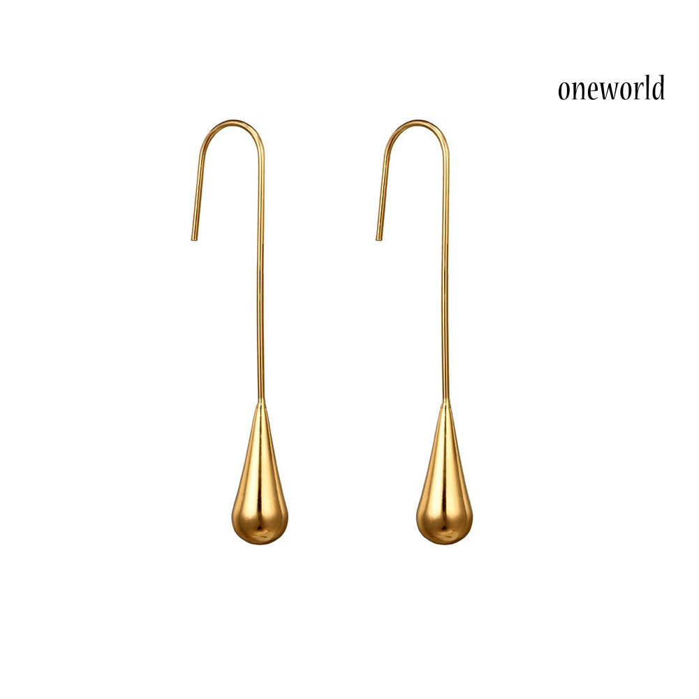 OW@ Fashion Women Geometric Waterdrop Linear Hook Earrings Party Jewelry Charms