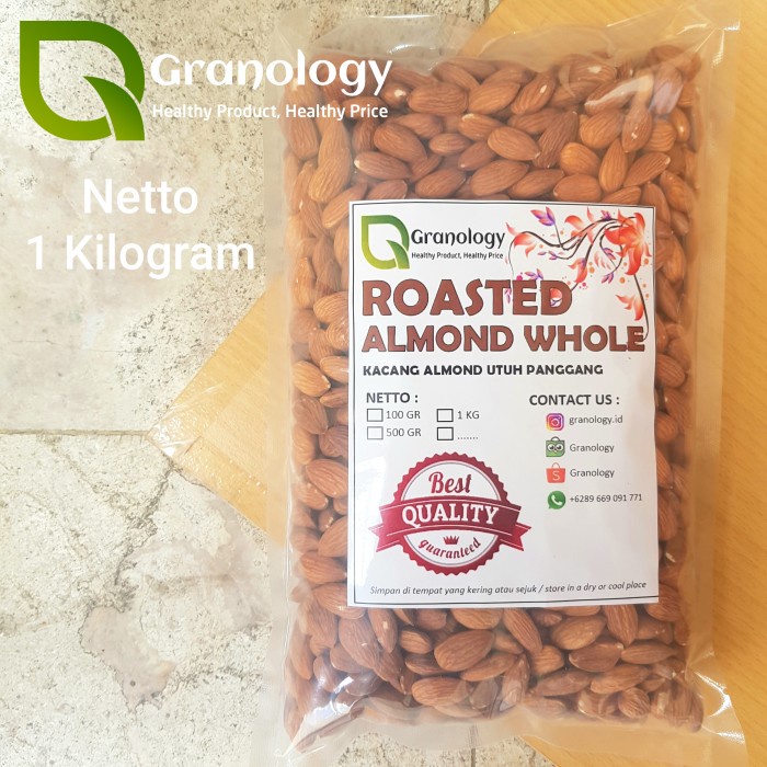 

Siap Krim Kacang Almond Oven / Roasted Whole Almond (1 Kilogram) By Granology