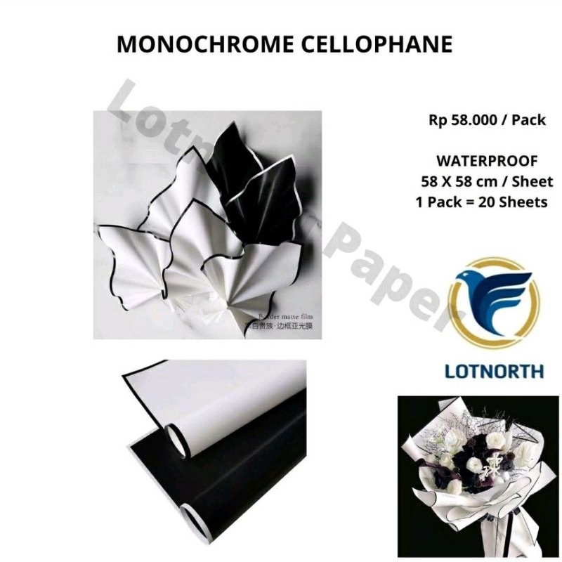 

MONOCHROME CELLOPHANE | KERTAS WRAPPING MONOCHROME HITAM PUTIH TERMURAH