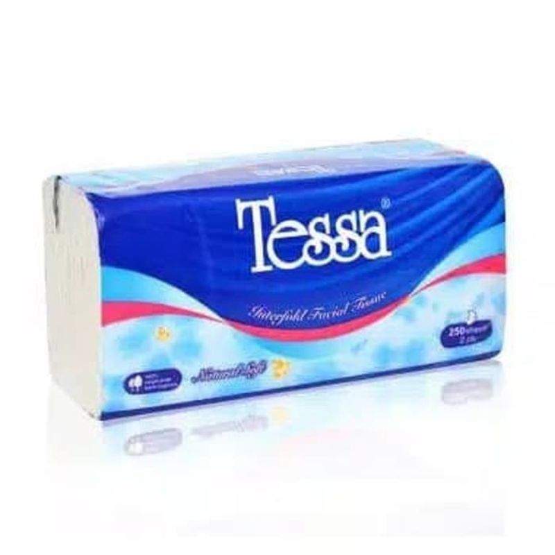 Tisu Tessa Interfold Facial Tissue 250 Sheets 2 Ply Tisu Wajah