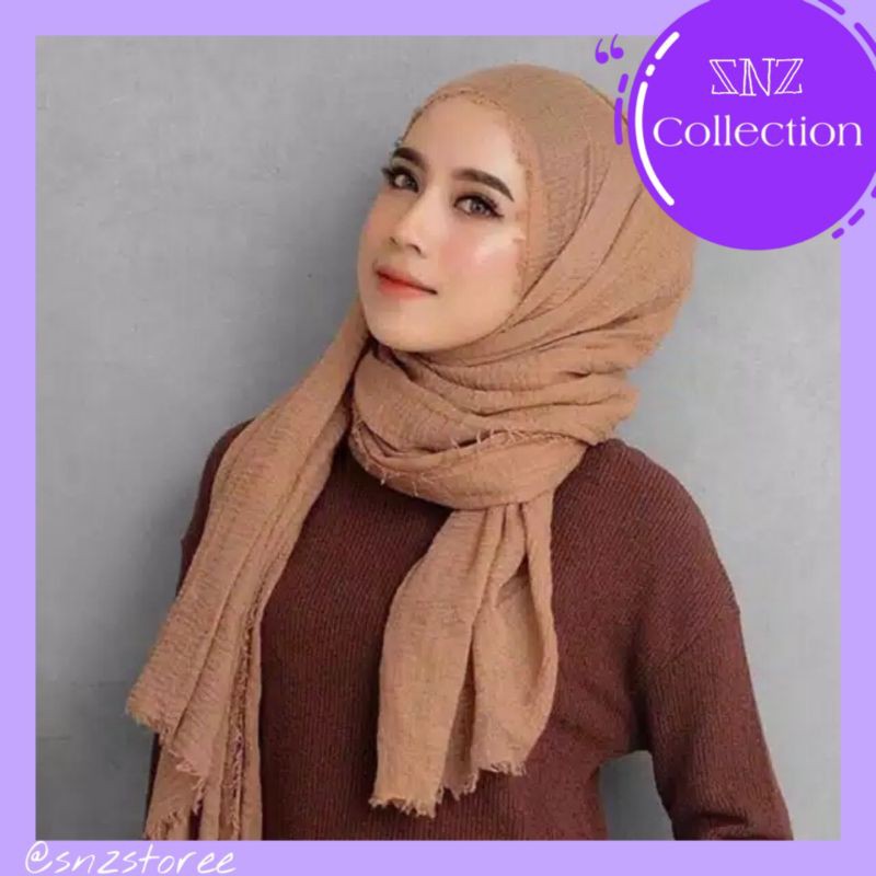 Pasmina crinkle hijab by lavanya azara/hijab pashmina crinkle/jilbab pasmina shawl