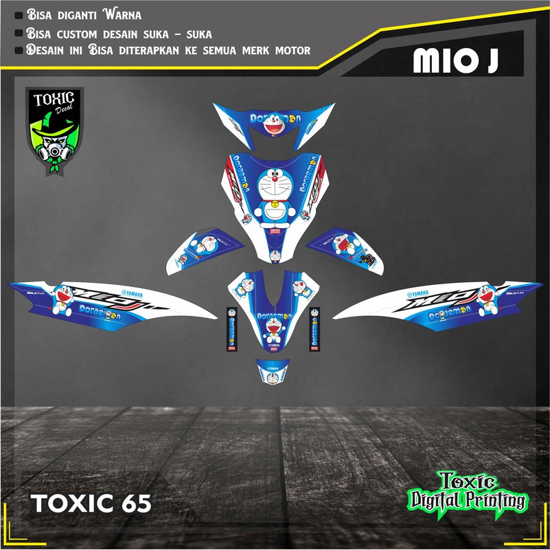 Sticker Decal YAMAHA MIO SPORTY DORAEMON BIRU