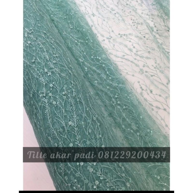 Kain bahan tulle akar mutiara / brokat akar mutiara / bahan gaun dan kebaya.