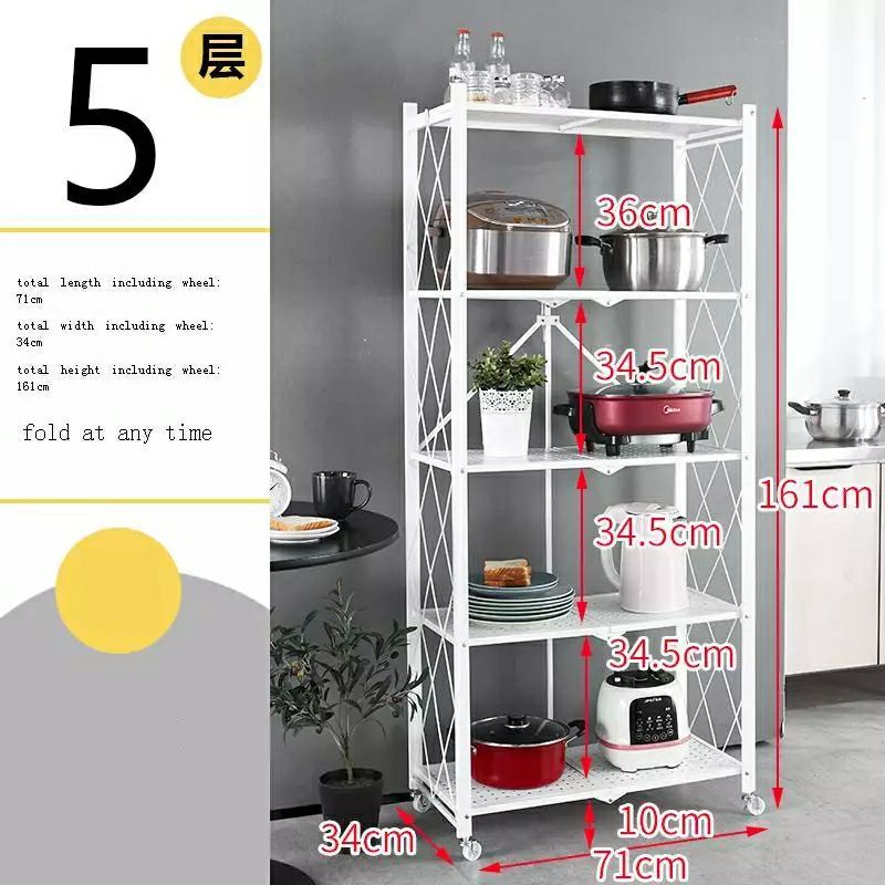 Rak dapur lipat 5 layer tanpa instalasi/Kitchen rack multi layer