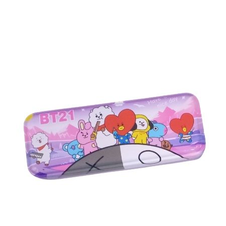 KOTAK PENSIL TEMPAT PENSIL KALENG 2 TINGKAT / PENCIL CASE ( AD-062 ) BTS UNGU BIRU TOSCA PINK PURPLE BLUE KPOP KOREAN BANGTAN