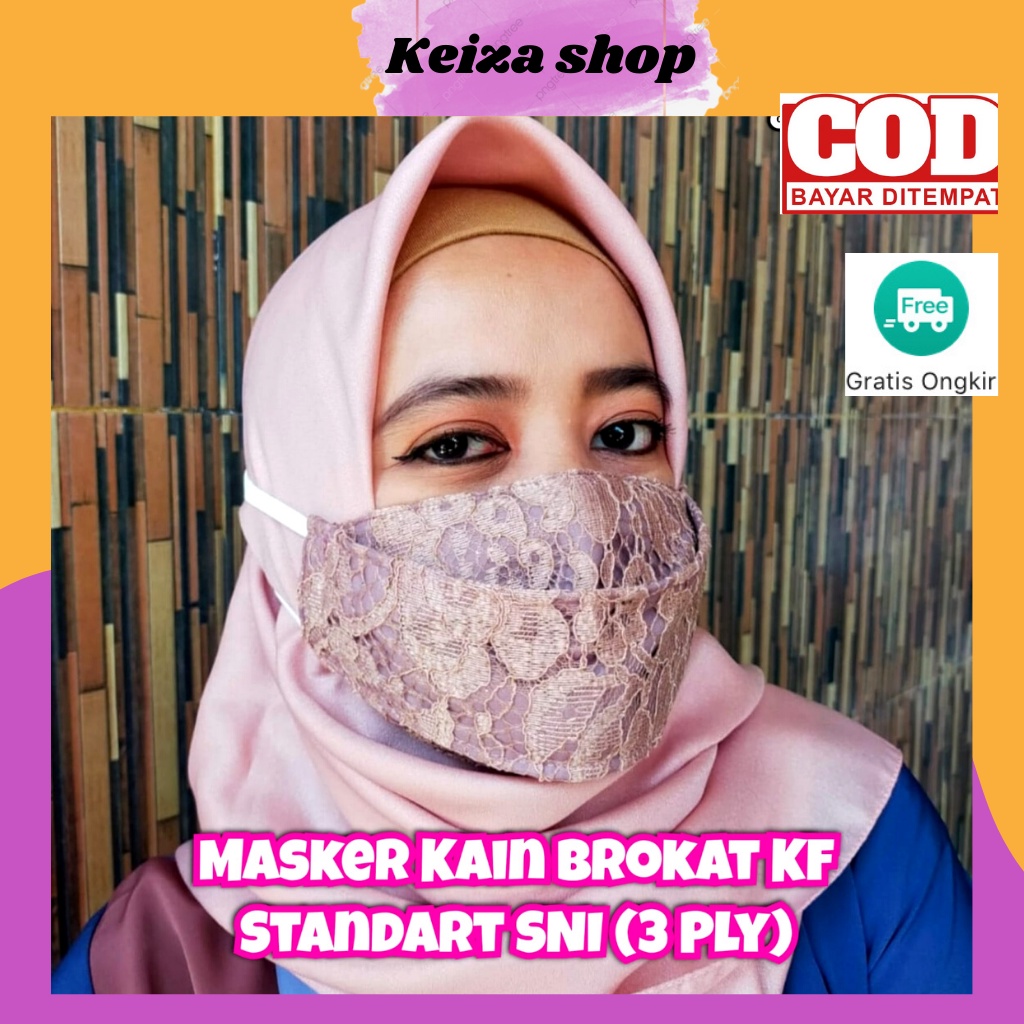 MASKER KF 94 3PLY KAIN BRUKAT / MASKER KAIN BRUKAT 3PLY MDDEL KF 94