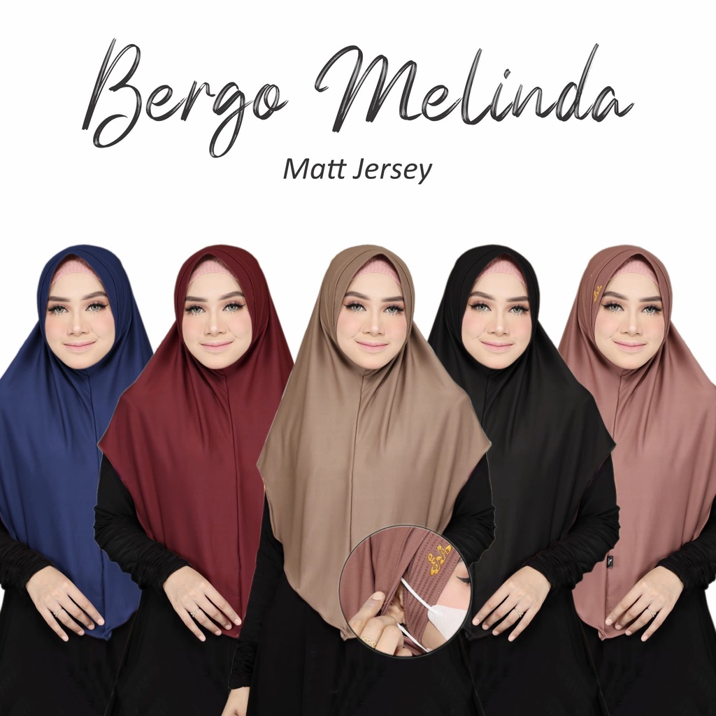 Jilbab Instan Melinda Jersey / Hijab Daily Masker Dan Headset model jilbab lubang telinga earphone (Bergo Melinda)-3