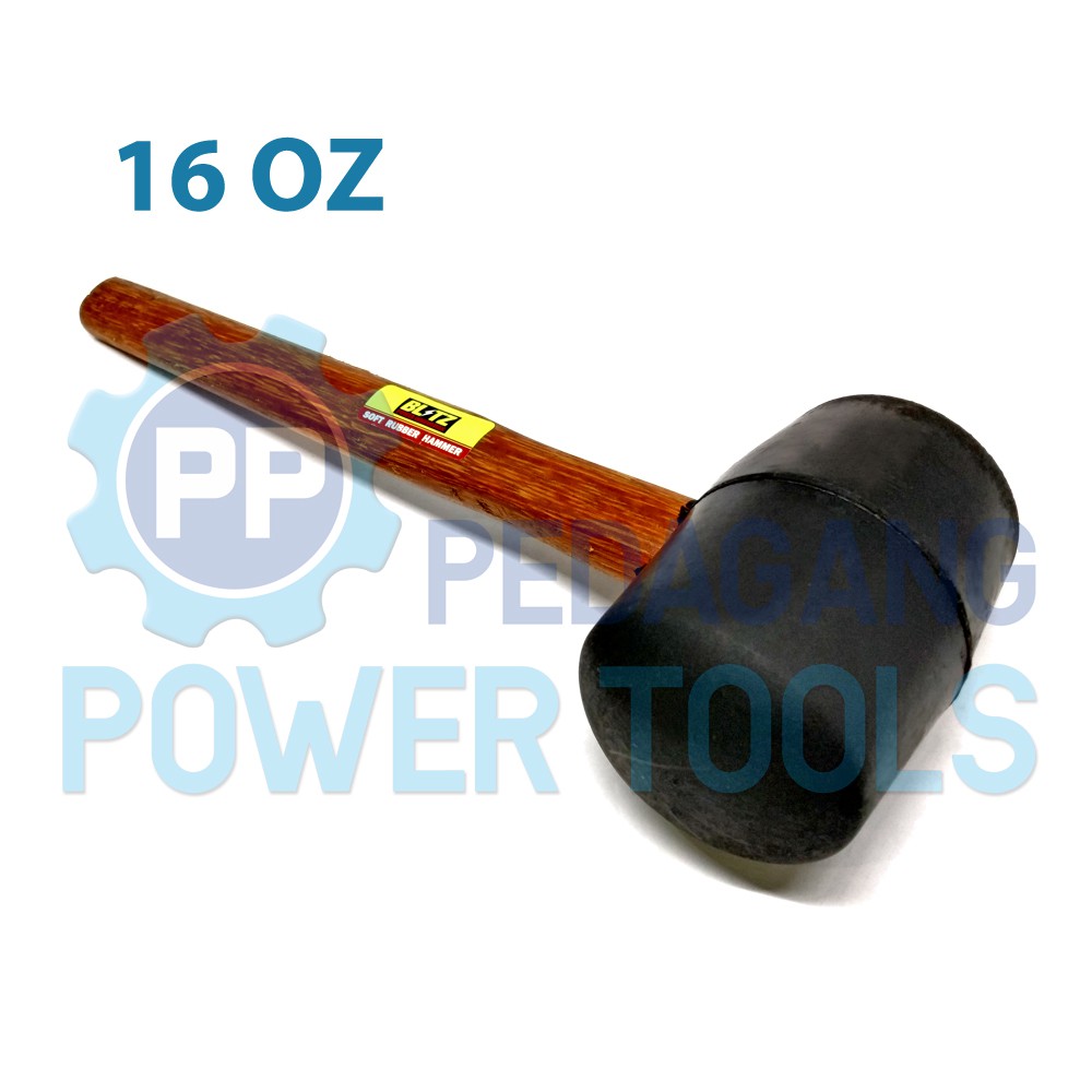 BLITZ PALU KARET 16 OZ GAGANG KAYU 16OZ RUBBER MALLET HAMMER