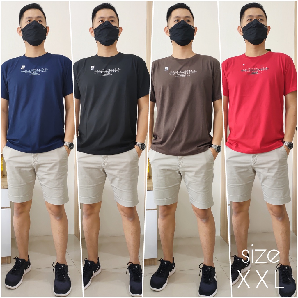 HG DENIM XXL COTTON COMBED KAOS PRIA POLOS PENDEK