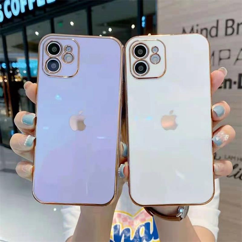 IPHONE Casing Ponsel Silikon Lembut Electroplating 6d Iphone11 12 13 14 Pro MAX Plus X XR XS Max7 8 Plus SE 2020 Shockproof Case Cover