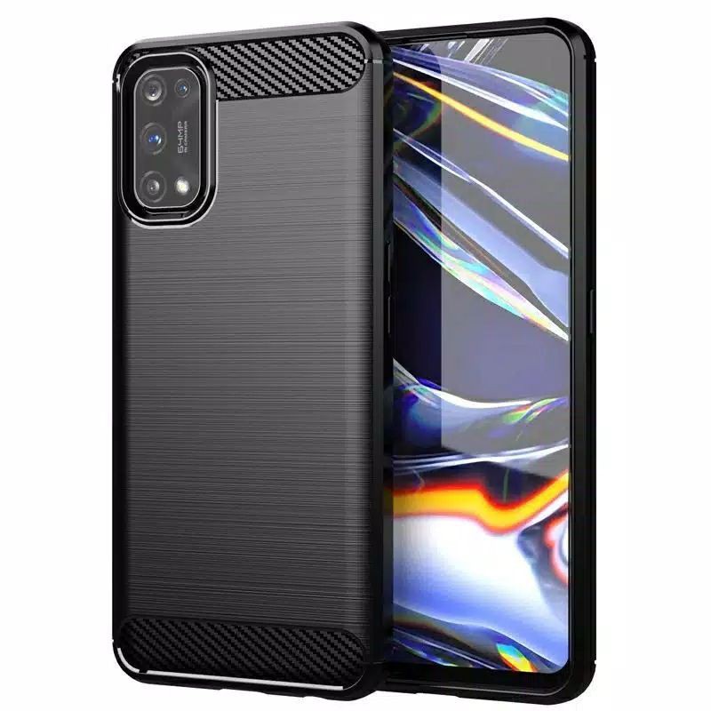 Softcase Carbon Fiber Oppo Reno/Reno 4 Pro/Reno 5 Rugged Armor Back Cover